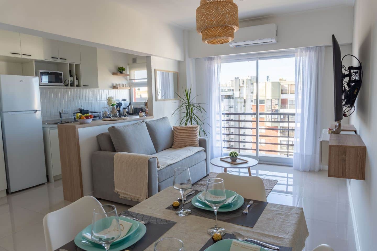Departamento en alquiler temporario 2 ambientes para 4 con vista al mar y cochera